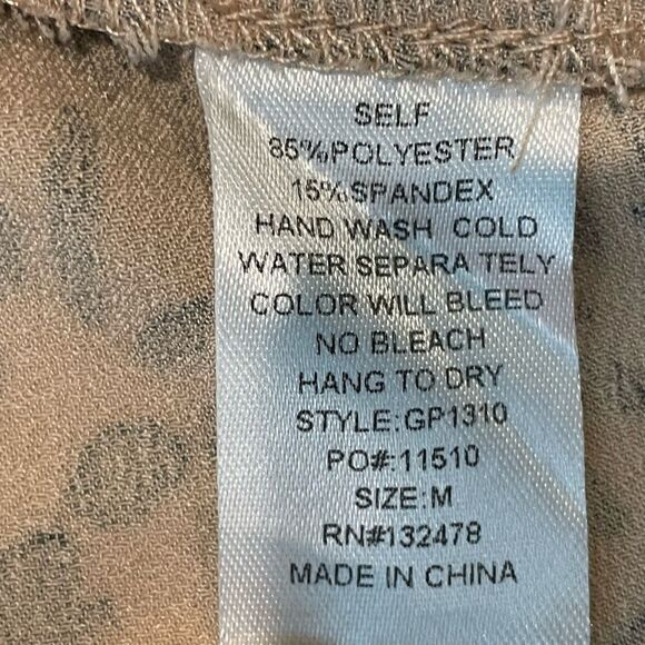 Glam Leopard Print Tie Front Skort With Side Zipper Tan Black Size Medium - Picture 9 of 9